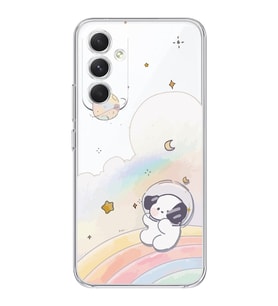 Samsung Galaxy A25 Uyumlu Sevimli Köpek Desenli Şeffaf Telefon Kılıfı