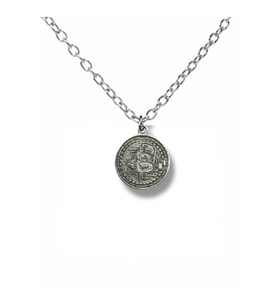 Bitcoin Sembol Figürlü Kolye – 60 cm Zincirli Zamak Kaplama Unisex Aksesuar (Gümüş)