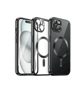 Pilelistore   iPhone 15 Kılıf Kross Magneticsafe Kapak - Siyah