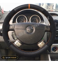 Chevrolet Kalos Dikme Direksiyon Kılıfı Alcantara Süet Mat Karbon Taba Yüzük ve Dikiş HB-Sedan-SX 2004-2008