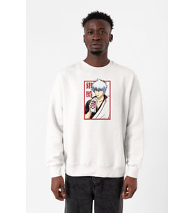 Gintama Anime Gintoki Fruit Juice Beyaz Erkek 2ip Sweatshirt