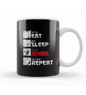 Eat Sleep Anime Repeat 02 Kupa Bardak Porselen
