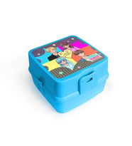Coral High Kids Gri Mavi Pembe Anime Desenli Bölmeli Çatal ve Kaşıklı Beslenme Kabı 12907