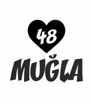 Kalpli 48 Muğla Araba Sticker siyah 20x15 CM (Siyah)