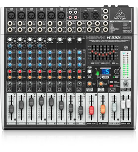 Behringer XENYX X1222USB XENYX Mic Preamp'lar ve Kompresörler, İngiliz EQ, 24-Bit Multi-FX İşlemci ve USB/Ses Arayüzü ile Premium 16-Girişli 2/2-Bus Mikser