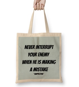Napoleon Quotes gift Bez Çanta Uzun Saplı