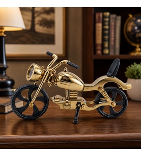 Gold Siyah Dekoratif Metal Motosiklet Modeli Masaüstü Obje
