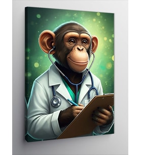 Kanvas Tablo Doktor Şempanze