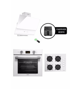 LUXELL OPALL15 PROG. BEYAZ ANKASTRE SET / FASFRYER HEDİYELİ