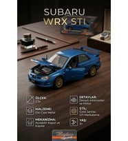 MotorMax Subaru Impreza WRX STI 1:24 Ölçek Mavi Metal Model Araba - Açılır Kapı ve Kaput