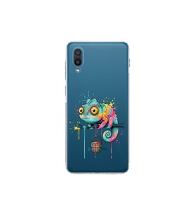 Samsung Galaxy A02 ile Uyumlu Splash Bukalemun Tasarımlı Şeffaf Silikon Kılıf