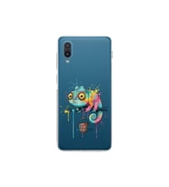 Samsung Galaxy A02 ile Uyumlu Splash Bukalemun Tasarımlı Şeffaf Silikon Kılıf
