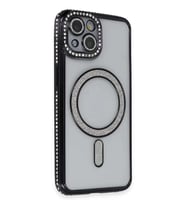 iPhone 13 Kılıf Joke Simli Magneticsafe Kılıf - Siyah