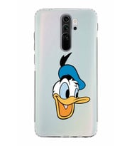 Xiaomi Redmi Note 8 Pro  Kamera Korumalı Kapak Donald Duck Tasarımlı Şeffaf  Kılıf