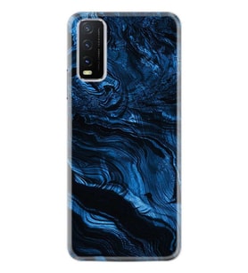 Vivo Y70 Kılıf Desenli Silikon Kılıf Blue Marble 1379