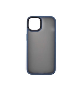 iPhone 13 Kılıf Kenarları Renkli Arkası Mat Kılıf (Lacivert)