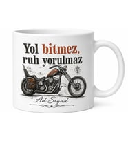 Chopper Motosiklet Severlere Deri Ceket Ağır Abi Asfalt Ruhu Kupa Bardak Hediye