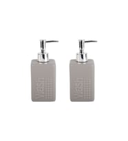 BANYO SETİ SERAMİK SIVI SABUNLUK 2 ADET GRİ MODERN 7X7X17CM 300ML