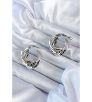 Gümüş Renk Sarmal Model Pirinç Kadın Küpe