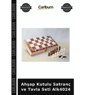Özel Üretim Hediye Ahşap Kutulu Satranç ve Tavla Seti Alk4024
