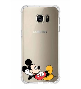 Samsung Galaxy S7 Edge  Köşe Korumalı Antişok Kapak Mickey Mouse Tasarımlı Şeffaf  Kılıf