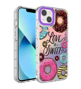 Apple iPhone 13 Kılıf Renkli Desenli Sert Silikon Zore Korn Kılıf NO11