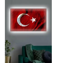 Led Işıklı Türk Bayrağı (ay Yıldız)