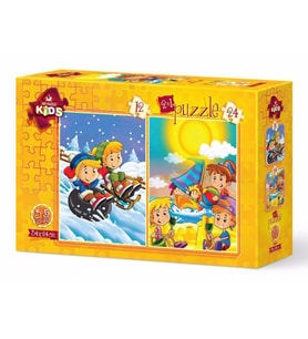 Art Puzzle 12+24 Parça Mevsimler Yaz-Kış Puzzle