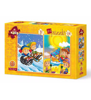 Art Puzzle 12+24 Parça Mevsimler Yaz-Kış Puzzle
