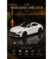 1:36 Mercedes AMG GT R Beyaz Diecast Metal Oyuncak Araba Açılır Kapı Çek Bırak