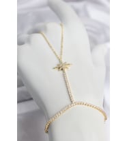 Pirinç Gold Renk Zirkon Taşlı Kutup Yıldızı Model Şahmeran TJ-SN794