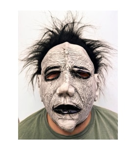 Siyah Saçlı Michael Myers Lateks Yüze Tam Yapışan Et Maske Korku Maskesi TG-V 7302