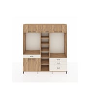 Hyperion Dolap 11 Raflı 4 Çekmeceli 2 Askılı 220x44x243 Çam-Çam/Aytaşı