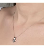 SWAROVSKİ TAŞLI KALP 925 AYAR GÜMÜŞ KOLYE