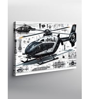 Kanvas Tablo Teknik Helikopter Çizimi