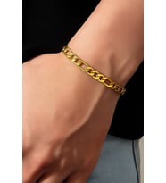 Altın Renk Şavin Kuşgözü Unisex Erkek Çelik Bileklik -  3332