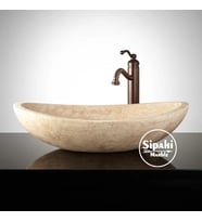 Sipahi Marble Traverten Elips Lavabo