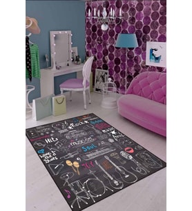 Füme Kaymaz Tabanlı Yıkanır Müzik Temalı Çocuk Halısı KD109