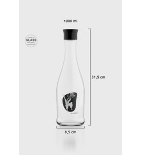Renga Gala Symbol Desenli 1000 ml Cam Karaf 212011 Bej (Siyah)