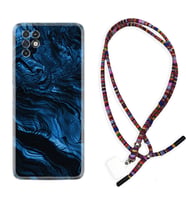 INFINIX Note 11 Pro Note 10 Hot 9 Play Kılıf Boyun Asklı Rasta Silikon Blue MArble 1379
