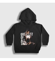 Presmono Unisex Çocuk Siyah Goat Muhammed Ali Kapüşonlu Sweatshirt 230167tt