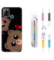 INFINIX Smart 4 5 6 Zero 8 S5 Pro Kılıf Kablo Koruma Spiral Silikon Love Animals 1780
