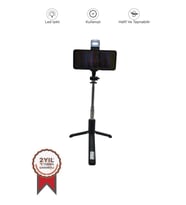 Torima Q07 Led Işıklı Kumandalı  Çok Amaçlı Tripod Selfie Çubuğu Anroid İos Uyumlu (Siyah)