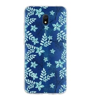 Xiaomi Redmi 8A Uyumlu Kapak Floral Su Yeşili Tasarımlı Şeffaf Silikon Kılıf