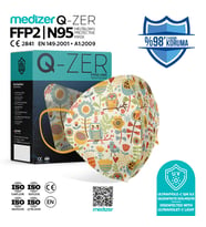 Qzer Baykuş Desenli FFP2 N95 Maske - 10 Adet