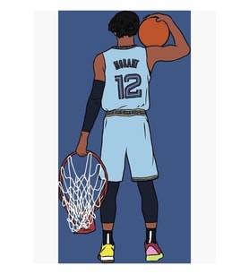 Ja Morant Ve Jant Tablo Ahşap Poster Dekoratif