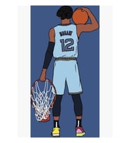 Ja Morant Ve Jant Tablo Ahşap Poster Dekoratif