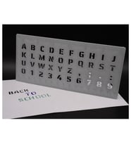 Alvera Alfabe, Rakam ve Cetvel Şablonu – 20 cm 3D Baskı Yazı Çizim Kalıbı - Gri