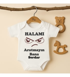 Pia Baby B32 %100 Pamuk Halamı Aratmayın Bana Yazılı Tasarlanabilir İsme Özel Bebek Body (Ekru)
