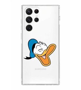 Samsung Galaxy S22 Ultra  Kamera Korumalı Kapak Donald Duck Tasarımlı  Şeffaf Kılıf